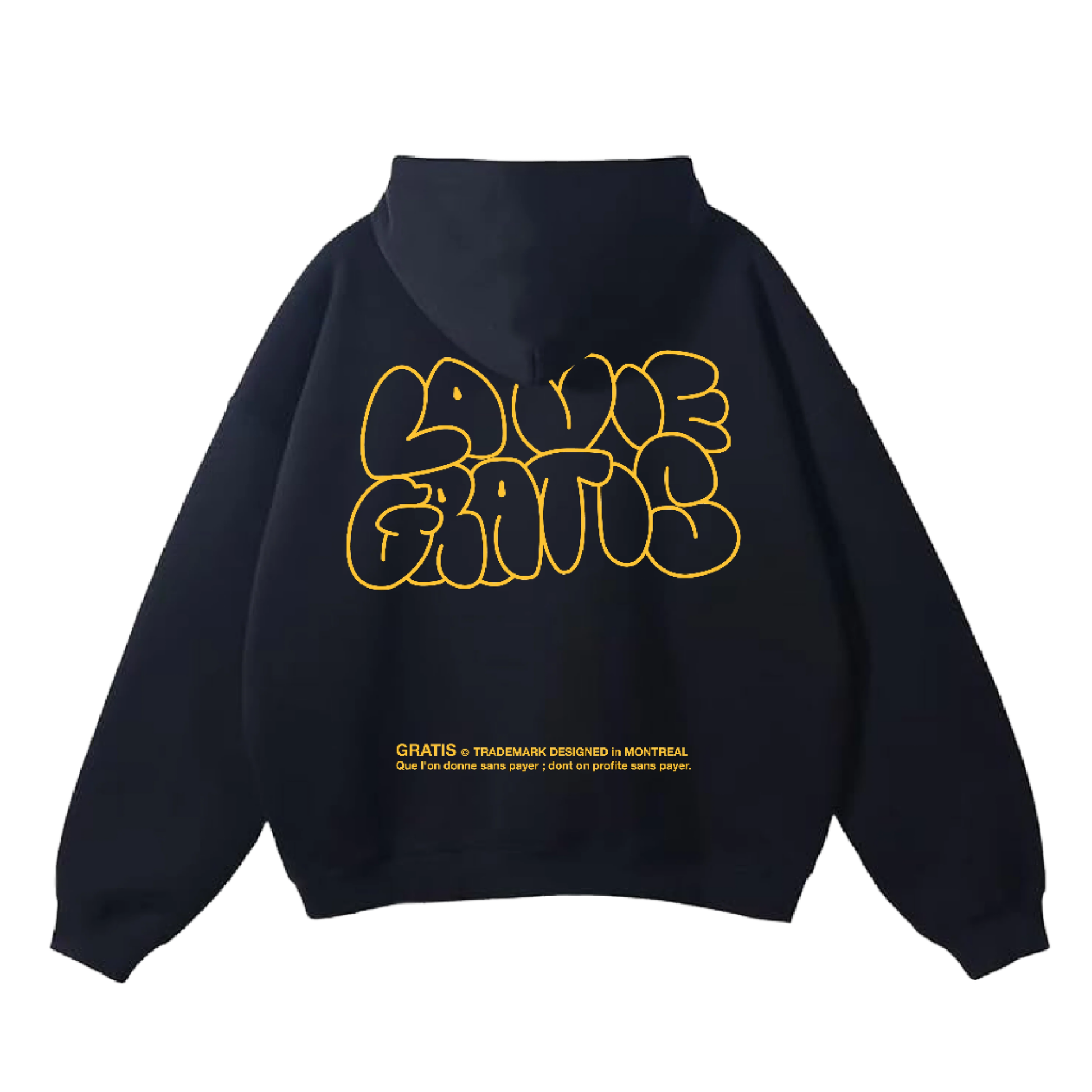 GRATIS "LA VIE GRATIS" Noir/Jaune Hoodie