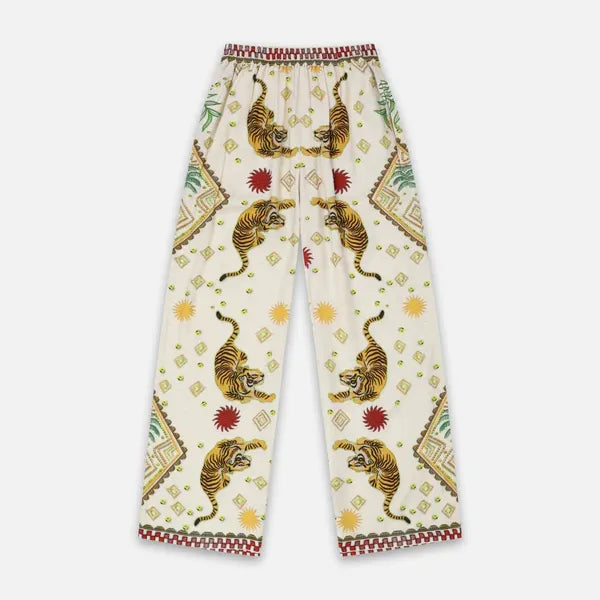 Lounge Pants - Cream Tiger