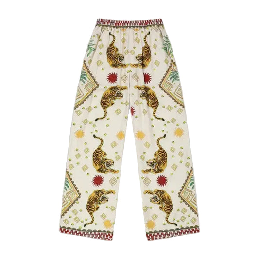 Lounge Pants - Cream Tiger