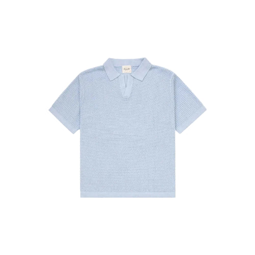 Polo de plage en maille - Bleu ciel