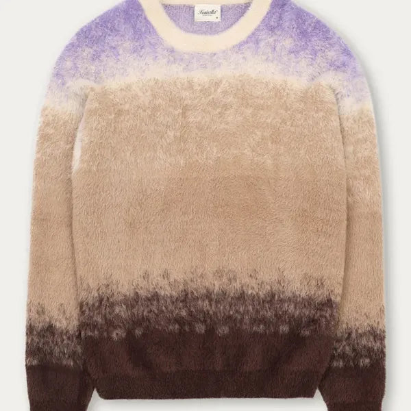 Gradient Knit Crew Purple/Brown