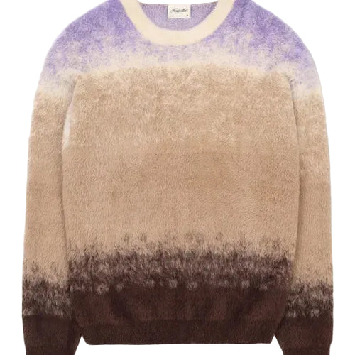 Gradient Knit Crew Purple/Brown