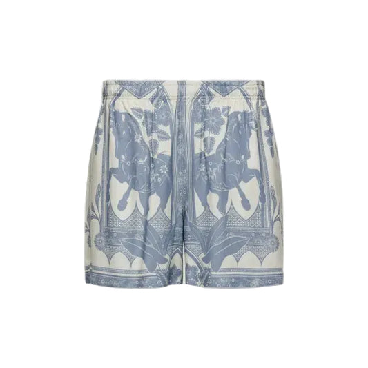 Western Boho Shorts  - Blue Horse