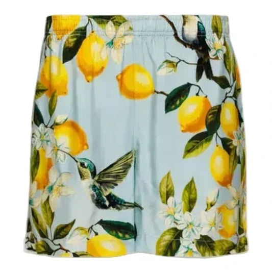 Lemon Hummingbird Shorts - Baby Blue Hummingbird