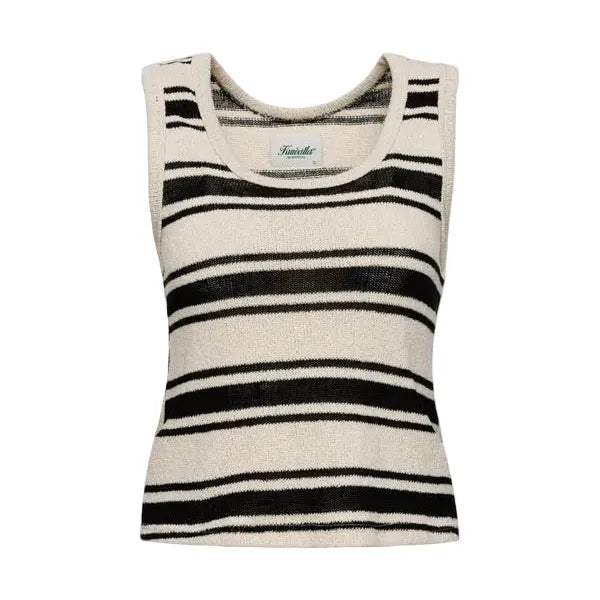 Riviera Stripe Top - Cream/Black