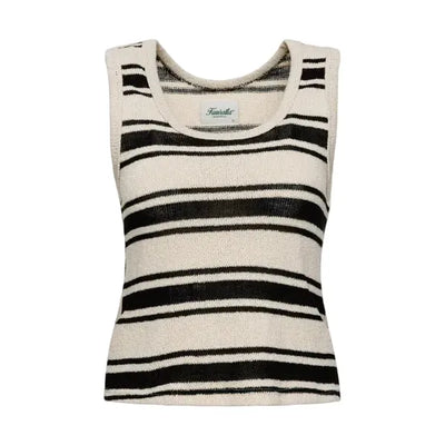 Riviera Stripe Top - Cream/Black