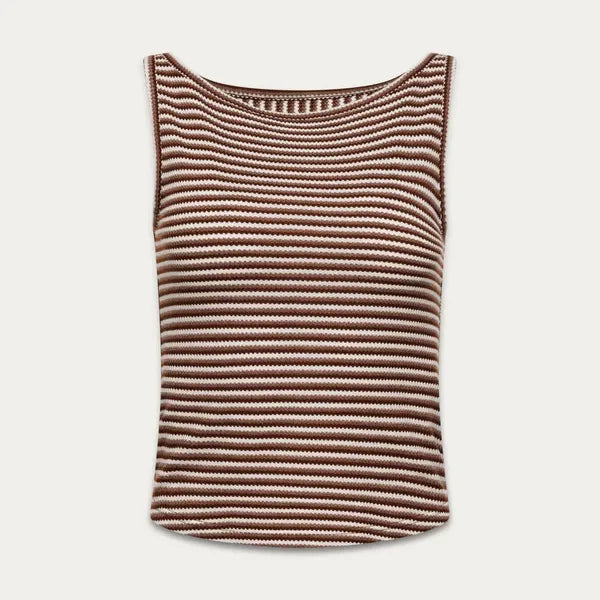 Sienna Stripe Top - Gradient Brown