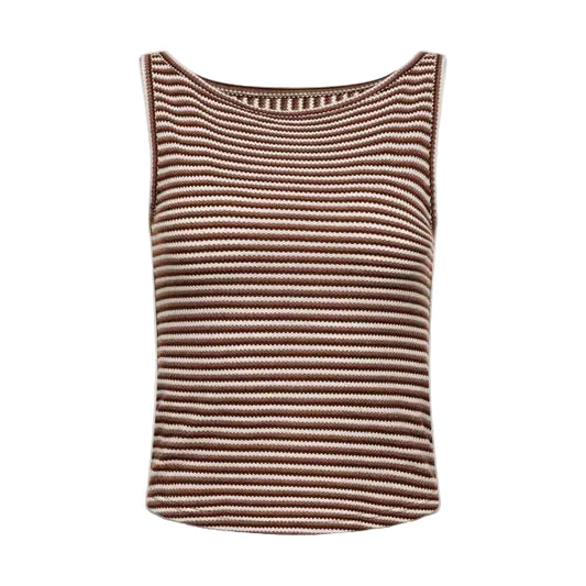 Sienna Stripe Top - Gradient Brown
