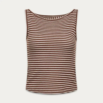 Sienna Stripe Top - Gradient Brown