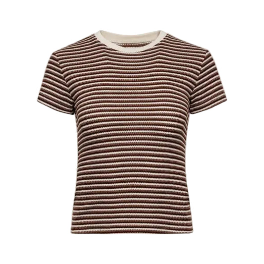 Yasmine Stripe Tee - Gradient Brown