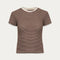 Yasmine Stripe Tee - Gradient Brown