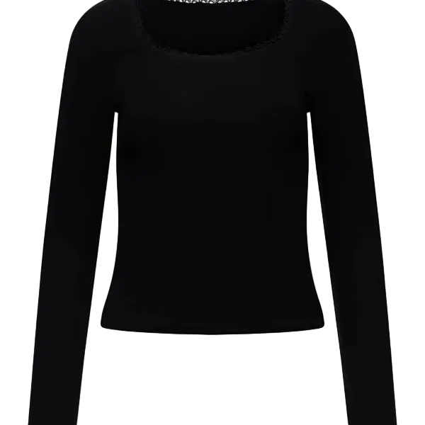 Belle Peachy Squareneck- Black