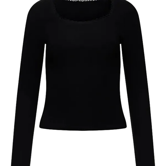 Belle Peachy Squareneck- Black