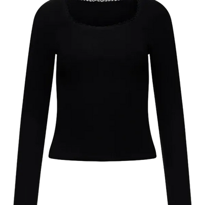 Belle Peachy Squareneck- Black