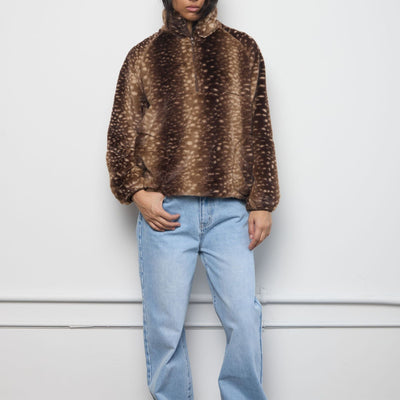 Tachette Faux-Fur Zipup - Bambi Brown