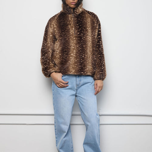 Tachette Faux-Fur Zipup - Bambi Brown