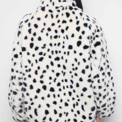 Tachette Faux-Fur Zipup - Dalmatian Spots