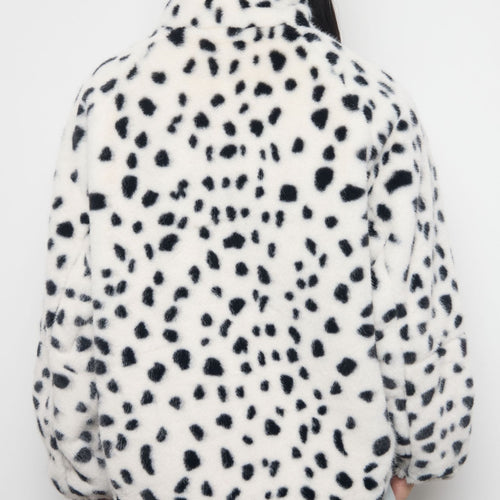 Tachette Faux-Fur Zipup - Dalmatian Spots