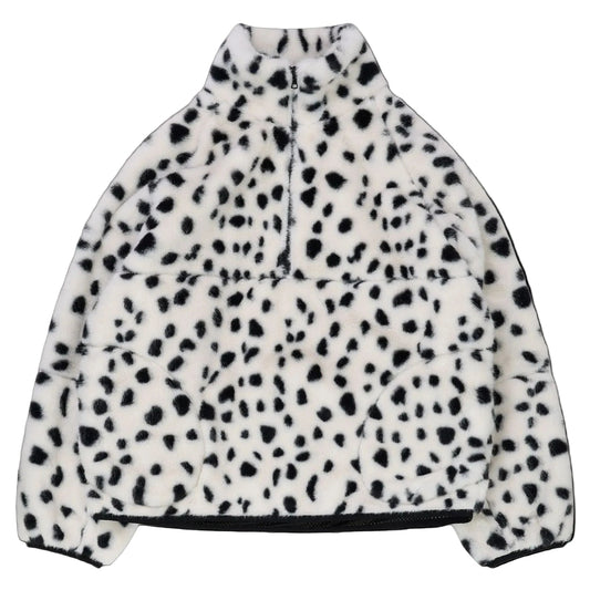 Tachette Faux-Fur Zipup - Dalmatian Spots