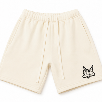 Cream Shorts - Saint Angel Logo