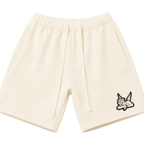 Cream Shorts - Saint Angel Logo