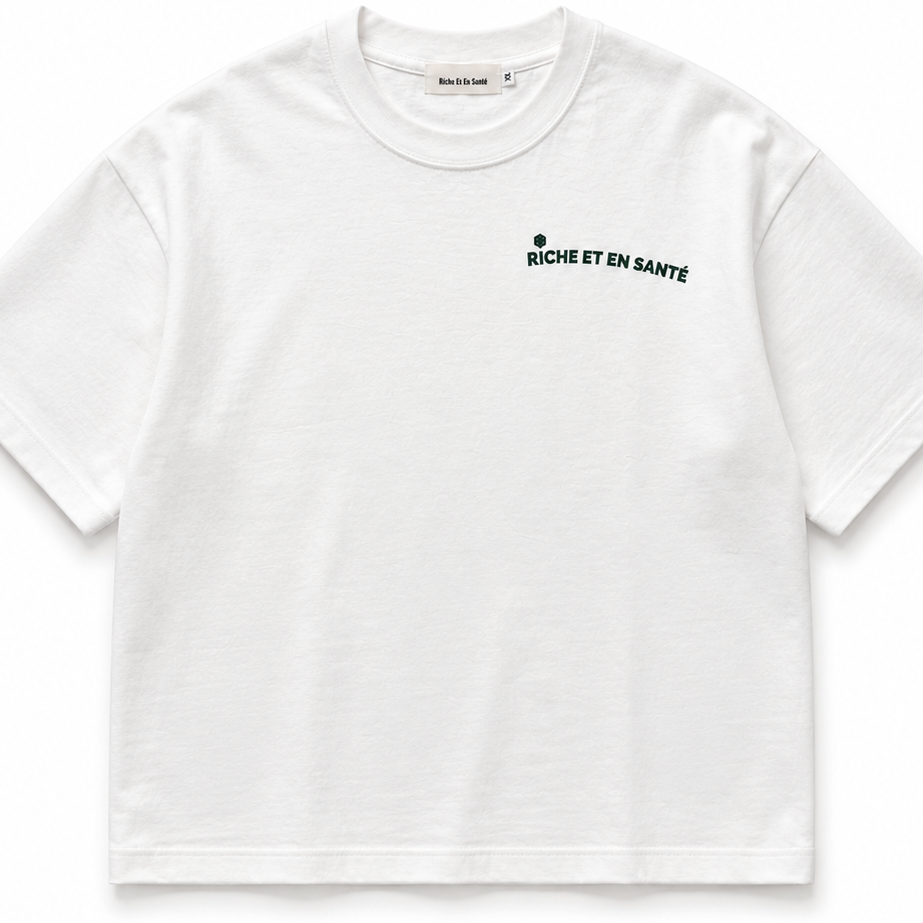 Tee - White Card / Green Riche et en sante