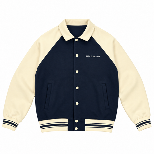 Navy Raglan Too Creative To Be Broke Jacket