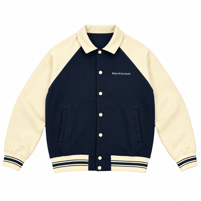 Navy Raglan Too Creative To Be Broke Jacket