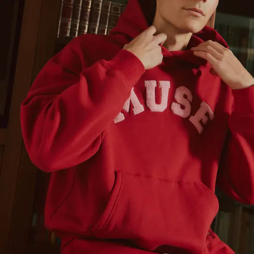 Heavyweight Chenille Hoodie - Cherry