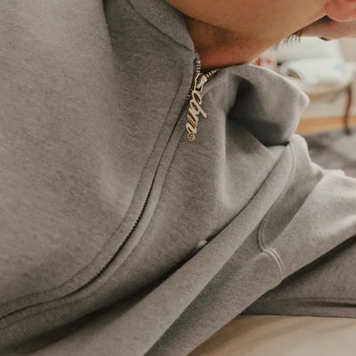 Heavyweight Chenille Zip-Up - Dove