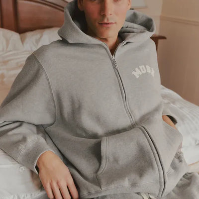 Heavyweight Chenille Zip-Up - Dove