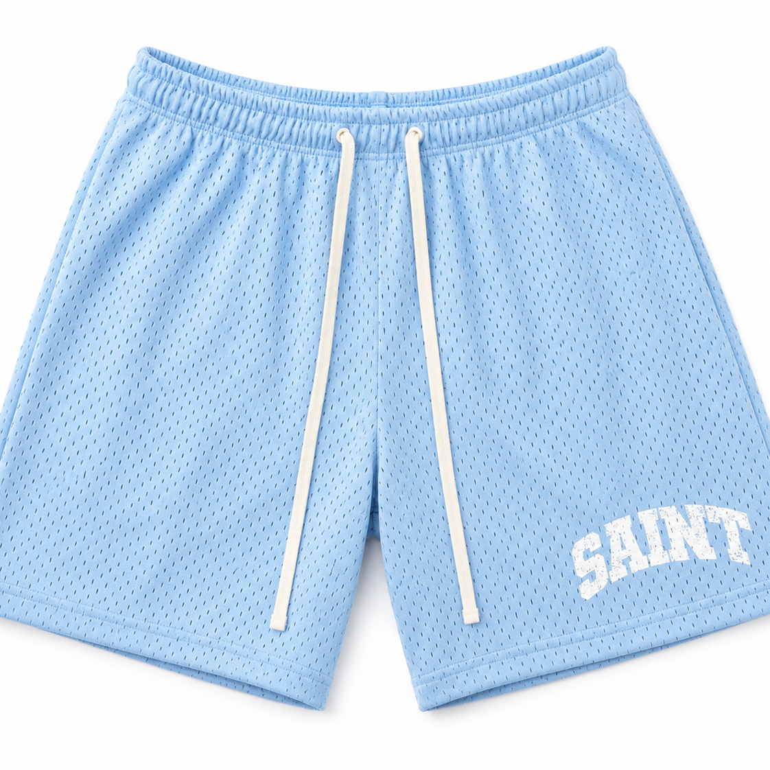 Blue Mesh Shorts - Saint White Logo