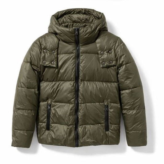Nylon Down Parka Jacket - Olive