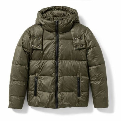 Nylon Down Parka Jacket - Olive