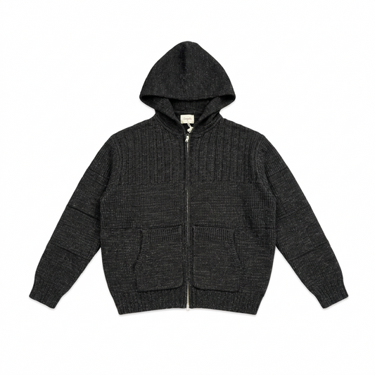 Knitted Zip Hoodie FW26 - Black