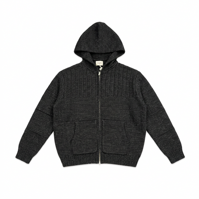 Knitted Zip Hoodie FW26 - Black