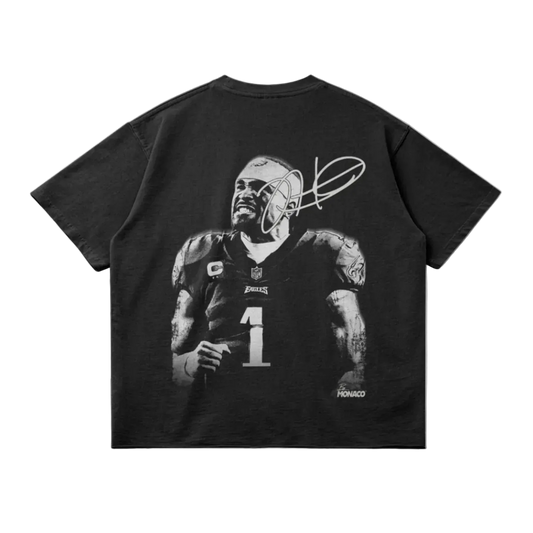 JALEN HURTS BLUR TEE - FADED BLACK