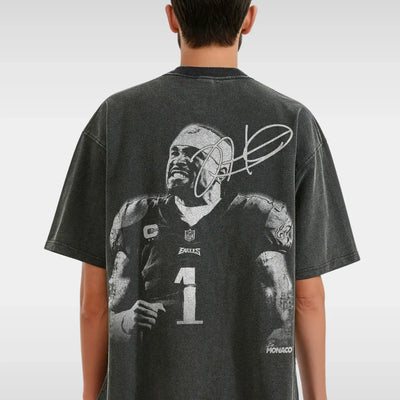 JALEN HURTS BLUR TEE - FADED BLACK