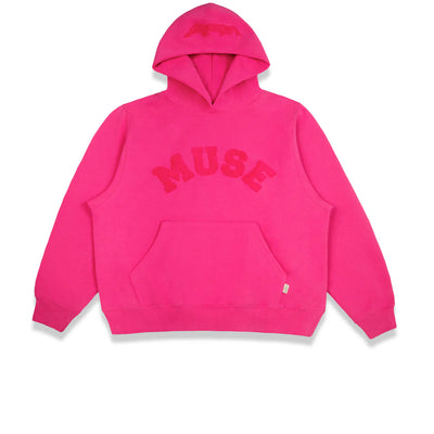 Sweat à capuche en chenille épaisse - Rose bonbon