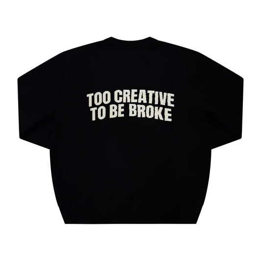 "Riche Et En Santé" Crewneck - Black