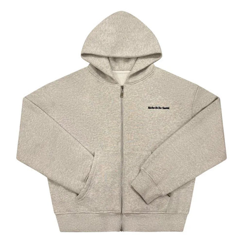 "Riche Et En Santé" Zip-up - Grey