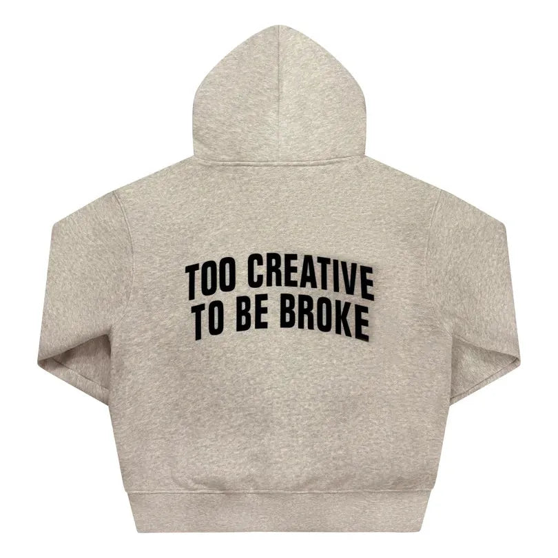 "Riche Et En Santé" Zip-up - Grey