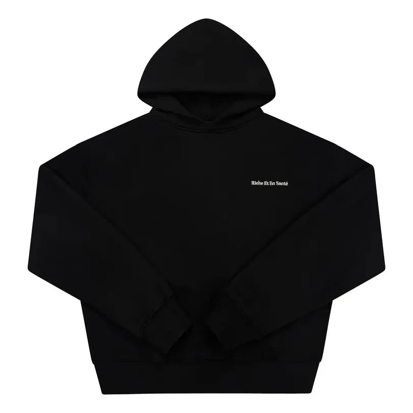 "Riche Et En Santé" Hoodie - Black
