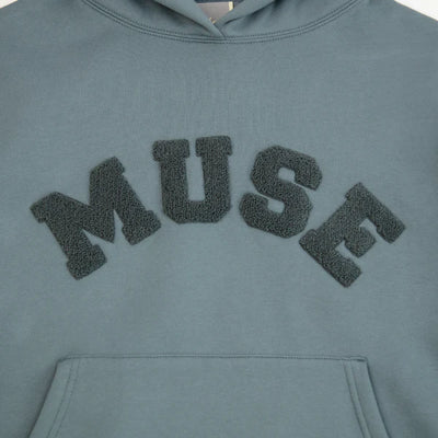 Sweat à capuche en chenille épaisse - Indigo