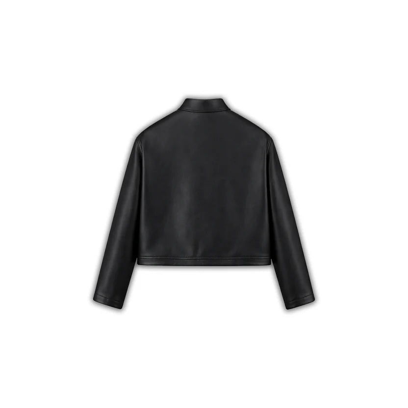 ABB - Monochrome Leather Jacket - Black
