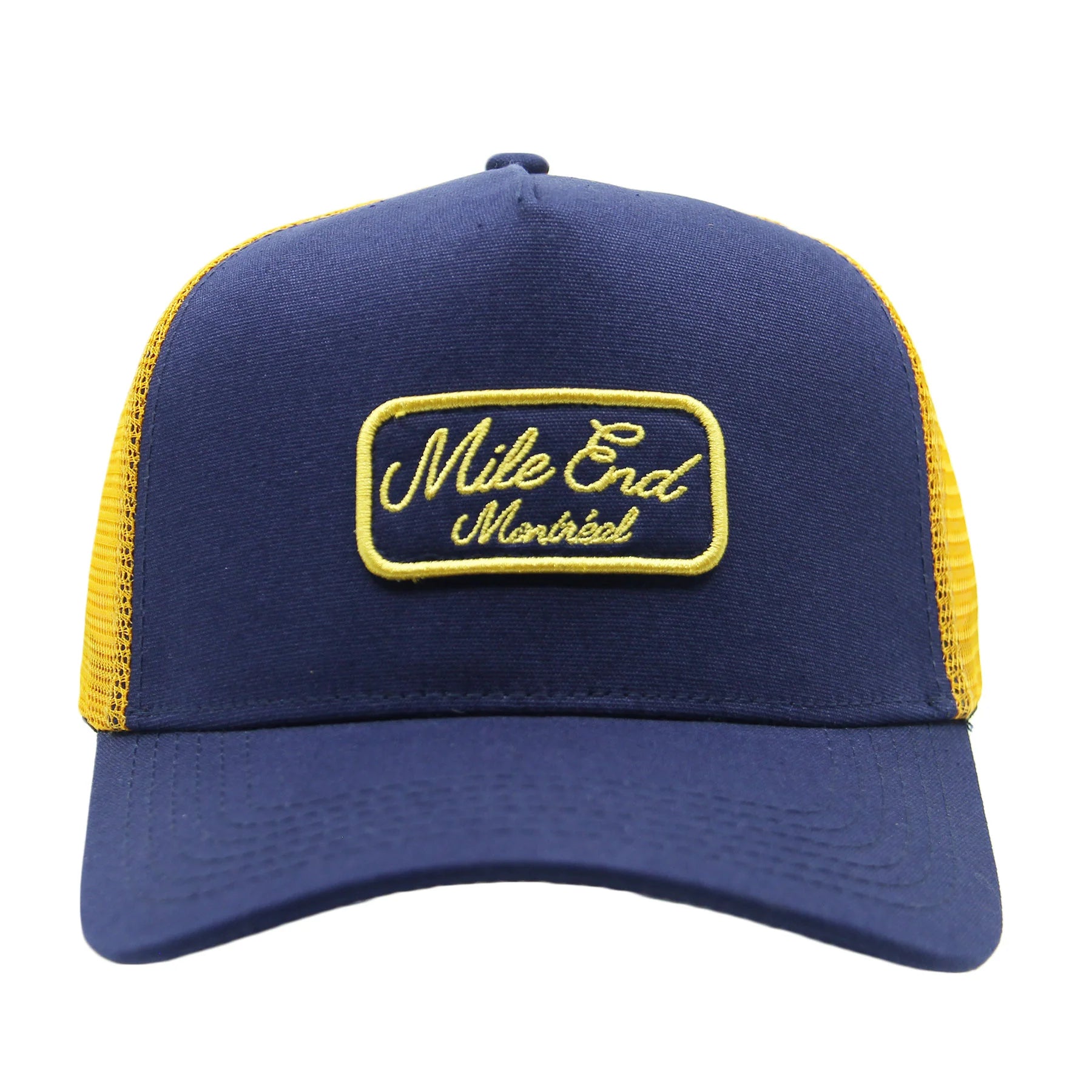 MEK Trucker Cap With Mesh -Navy/Yellow Mile End