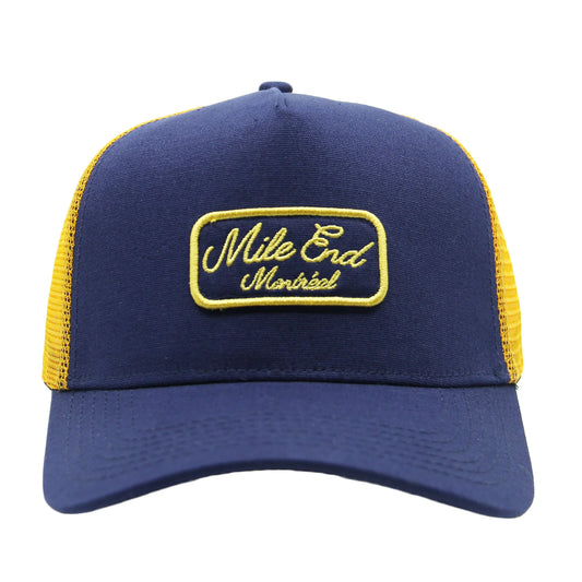 MEK Trucker Cap With Mesh -Navy/Yellow Mile End