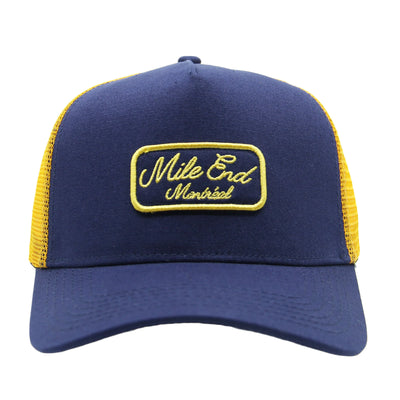 MEK Trucker Cap With Mesh -Navy/Yellow Mile End