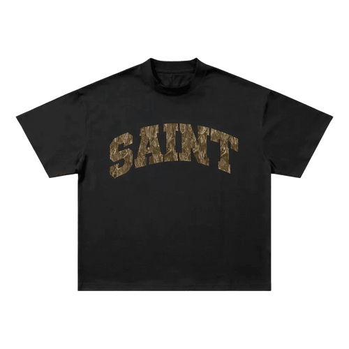 T-shirt camouflage original noir « Saint »