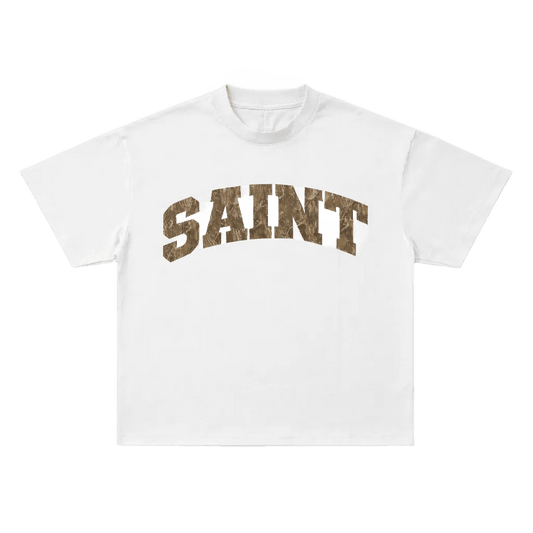 T-shirt camouflage original blanc « Saint »